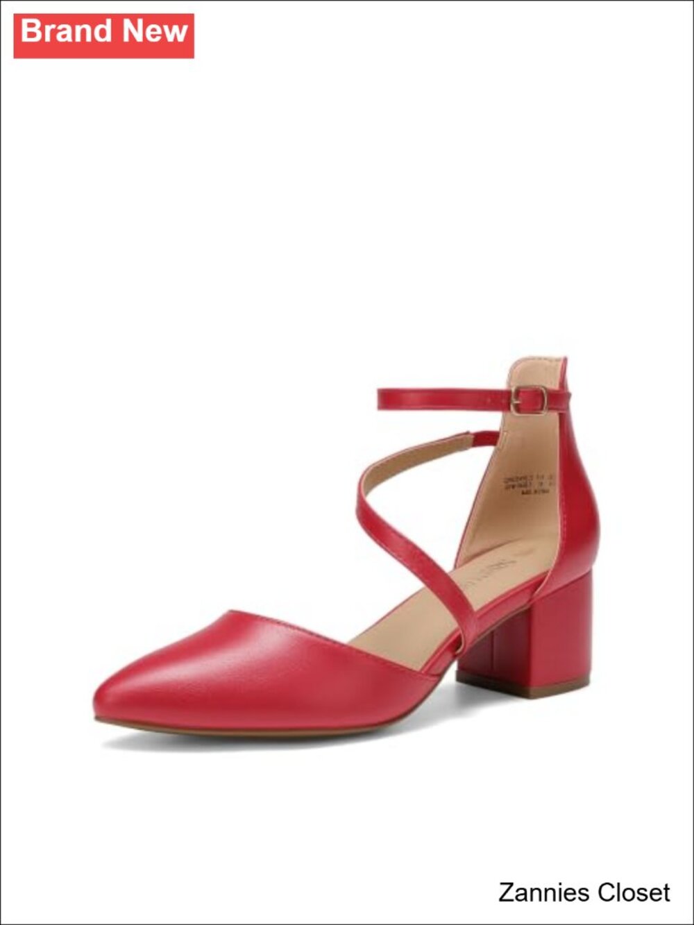 ✨ DREAM PAIRS Women's Faux Leather Block Heel Pumps Dress Shoes Ankle Strap